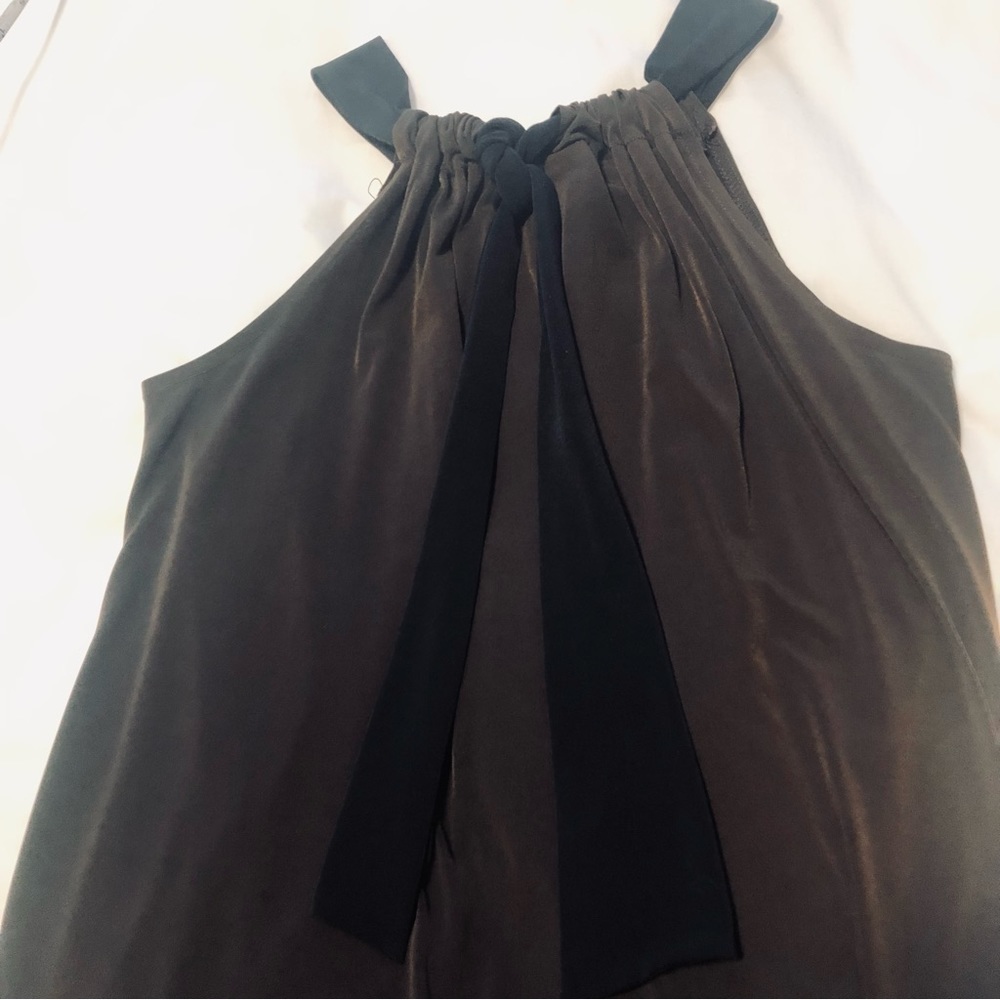 London Times Size 8 Dark Chocolate & Black  Halter Knit Dress - Picture 4 of 13